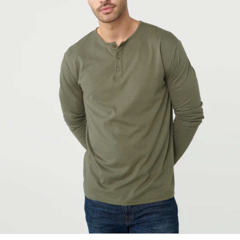 Goodfellow & Co. Long sleeve military style green shirt size XL